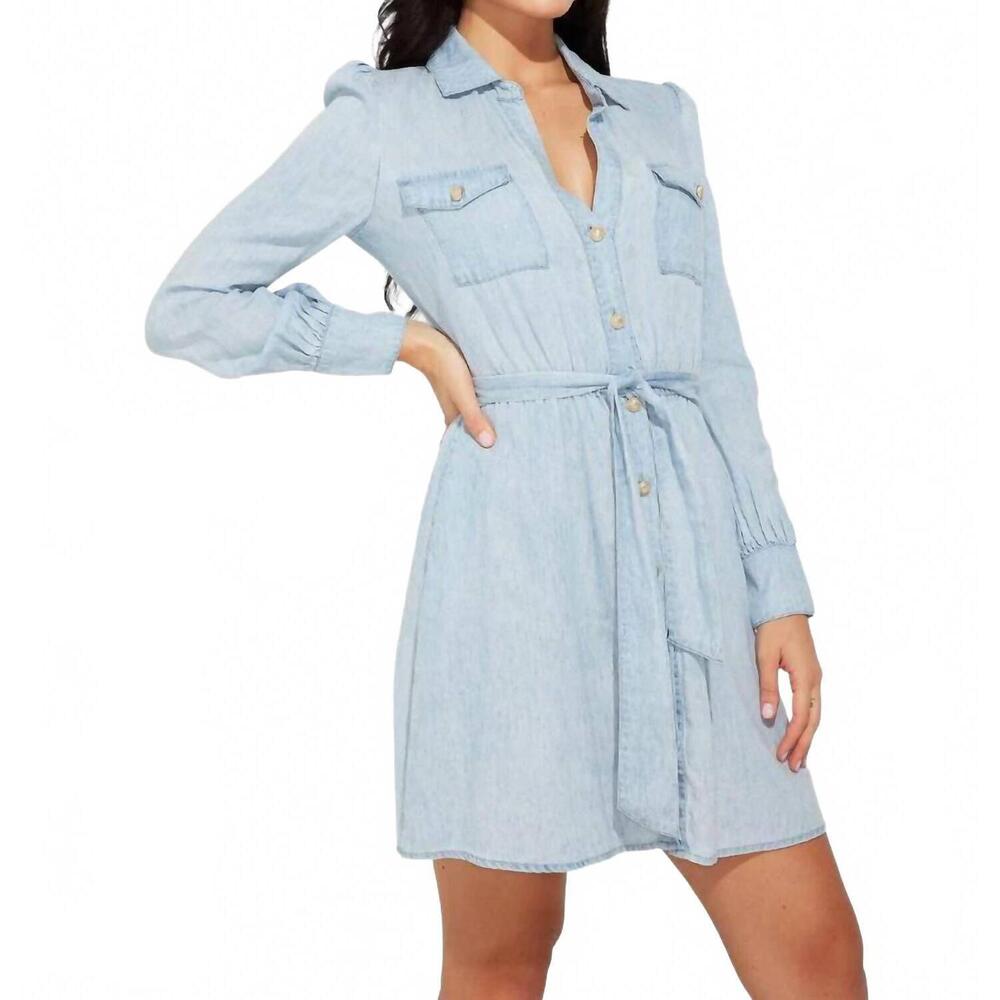NEW GENERATION LOVE linnie denim dress in wash light blue